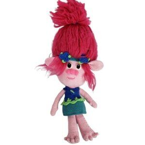 Handmade Hand Crafted Girl Troll Doll Crochet Knitted